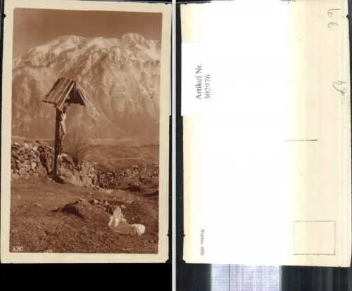 302976,Foto Ak Religion Marterl Wegkreuz v. Bergkulisse Hall i. Tirol