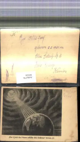 303326,Künstler Ak Taube Globus Text Der Geist d. Herrn erfüllt d. Erdkreis Frieden Religion