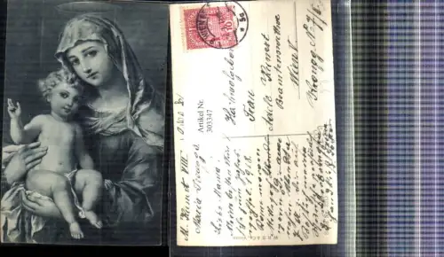 303347,Künstler Ak Madonna m. Kind Heiligenschein Religion