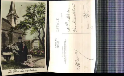 303352,Priester m. Kinder v. Kirche Lesen Religion