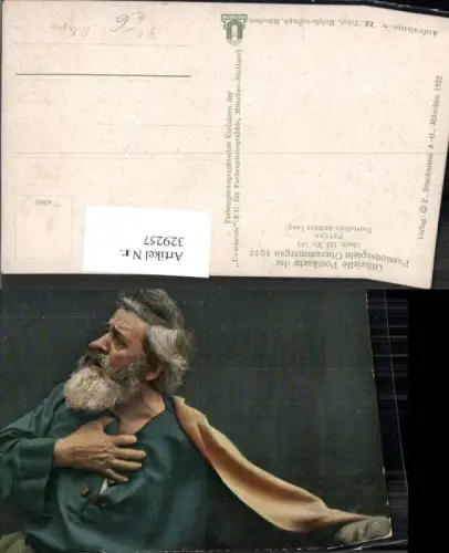 329257,Passionsspiele Oberammergau Darsteller Andreas Lang 1922 Religion
