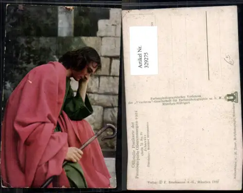 329275,Passionsspiele Oberammergau Darsteller Johannes Melichor Breitsamter 1922 Religion