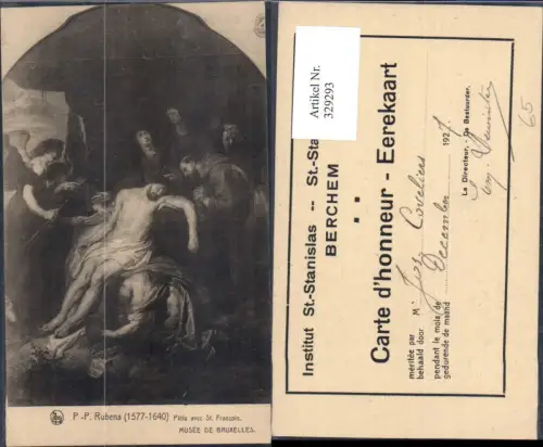 329293,Künstler Ak Peter Paul Rubens Pieta avec St Francois Religion