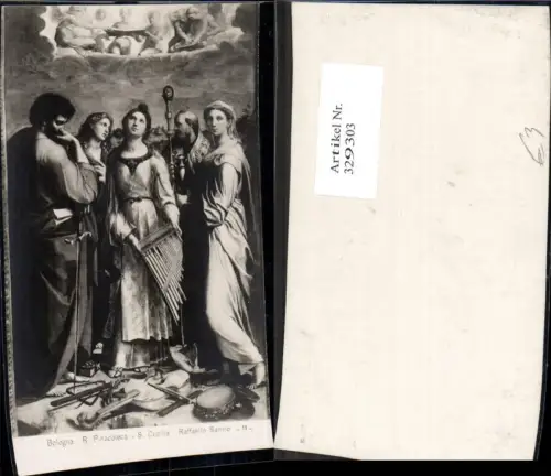 329303,Künstler Ak Raffaello Sanzio R. Pinacoteca S. Cecilia Engel Panflöte Musik Religion