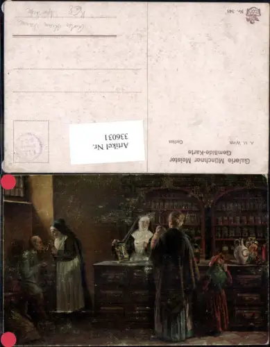 336031,Künstler Ak A. M. Wirth Caritas Nonnen Apotheke Religion Rotes Kreuz