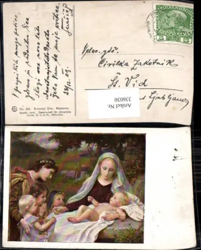 336030,Künstler Ak Emanuel Dite Madonna m. Kinder Religion