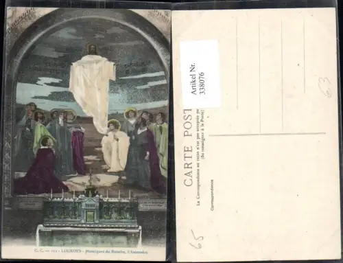 338076,Künstler Ak Lourdes Mosaiques du Rosaire l Ascension Jesus m. Jünger Religion