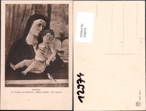 338079,Foto Ak Gemälde Belilni Gentile La Vergine col Bambino Jesuskind Religion