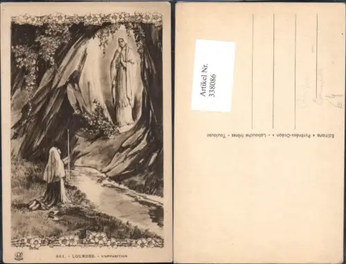 338086,Künstler Ak Lourdes L Apparition Jungfrau Erscheinung Bernadette Religion