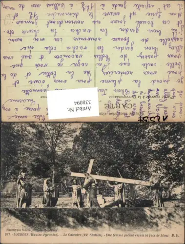 338094,Religion Lourdes Le Calvaire Jesus trägt Kreuz
