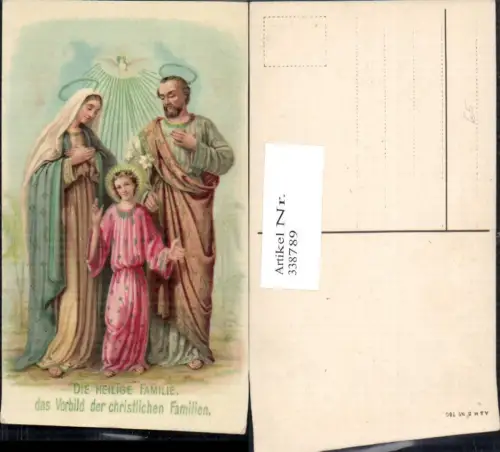 338789,Künstler Ak Religion Die Heilige Familie Taube Heiligenschein