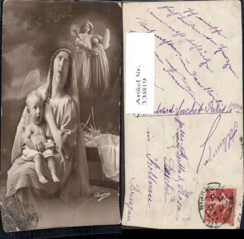 338819,Fotomontage Religion Frau m. Kind Heiligenschein Kinder Engel