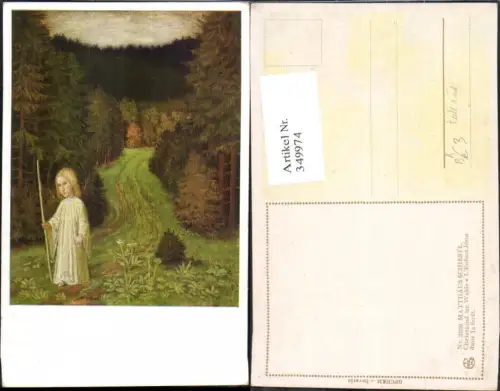 349974,Künstler Ak Matthäus Schiestl Christkind im Walde Weihnachten Religion