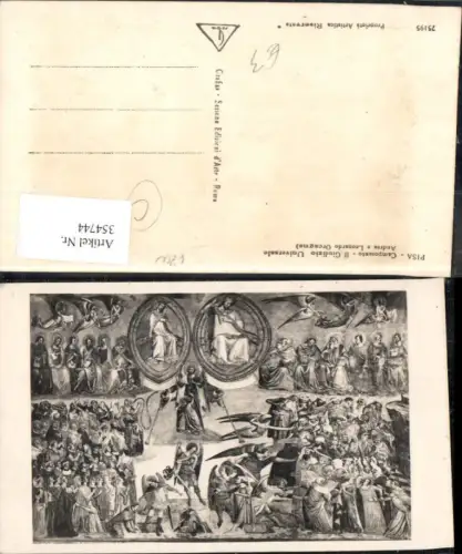 354744,Künstler Ak Leonardo Orcagna Pisa Camposanto Il Guidizio Universale Andrea Engel Religion