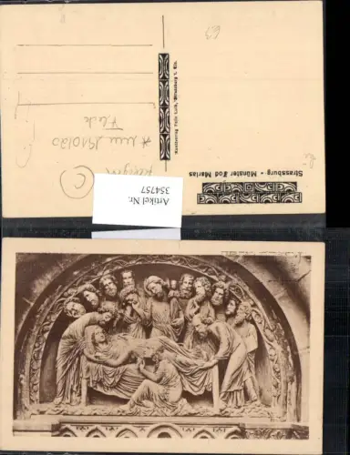 354757,Künstler Ak Relief Straßburg Münster Tod Marias Religion