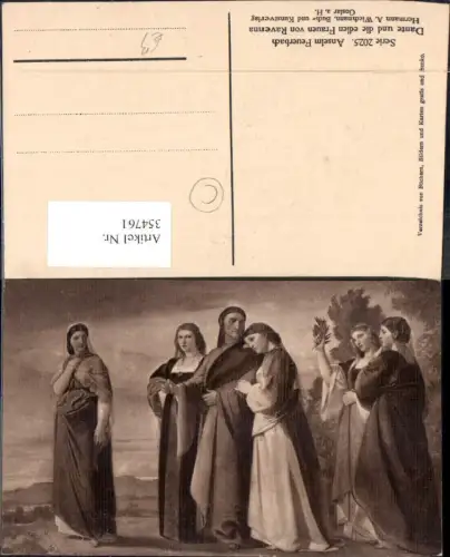 354761,Künstler Ak Anselm Feuerbach Dante u. die edlen Frauen v. Ravenna Religion