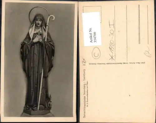 354766,Benediktiner Nonnberg i. Salzburg Erentrudisstatue von Piger Religion