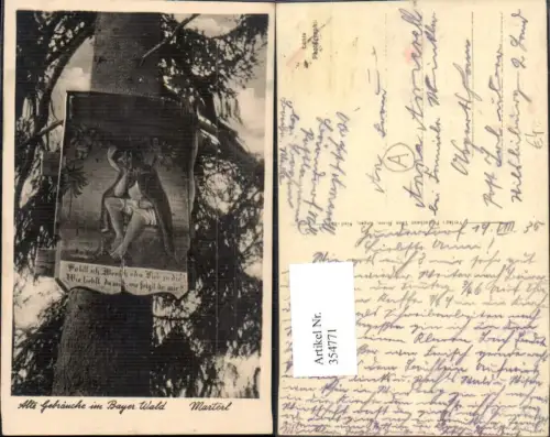 354771,Foto Ak Marterl Baum Bayerischer Wald Religion