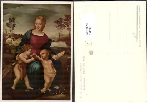 354792,Künstler Ak Raffaello Sanzio La Madonna del Cardellino Religion