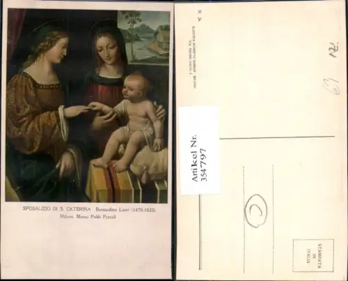 354797,Künstler Ak Bernardino Luini Sposalizio di S. Caterina Religion