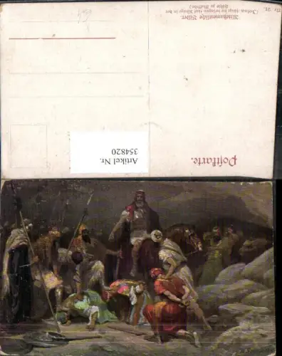 354820,Künstler Ak R. Leinweber Josua fängt d. besiegten fünf Könige i. d. Höhle Religion