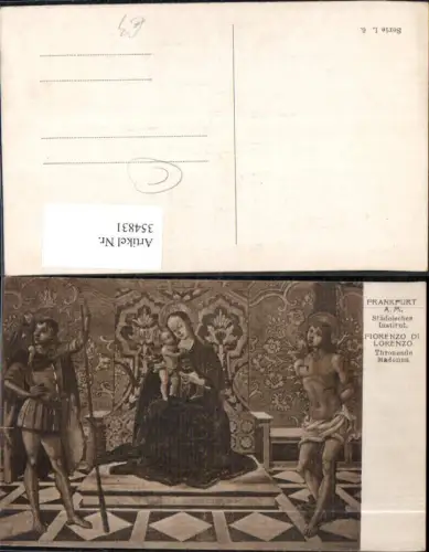 354831,Künstler Ak Fiorenzo di Lorenzo Thronende Madonna Religion