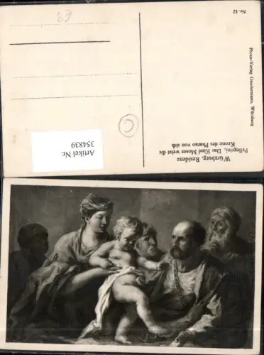354839,Künstler Ak Pellegrini Das Kind Moses weist d. Krone des Pharao von sich Religion