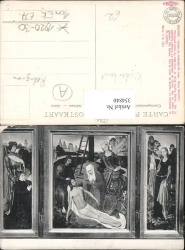 354840,Künstler Ak Hans Memlinc Bruges Hospital St Jean Religion La Deposition du Christ