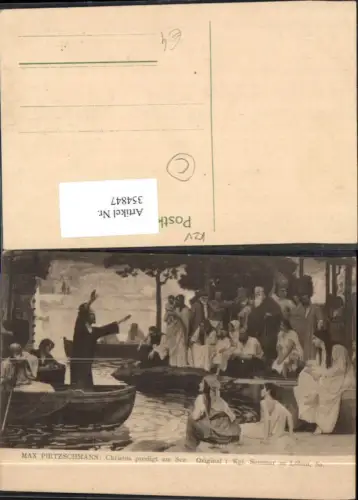 354847,Künstler Ak Max Pietzschmann Christus predigt am See Religion