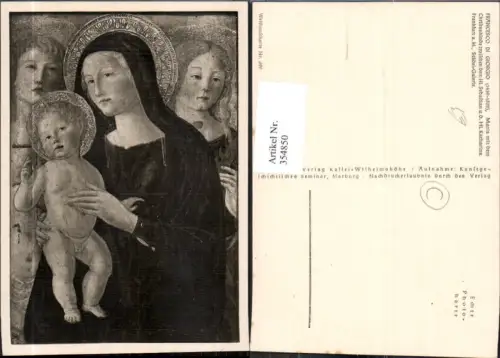 354850,Künstler Ak Francesco di Giorgio Maria m.d. Christuskind zw. Hl. Sebastian u. Hl. Katherina Religion