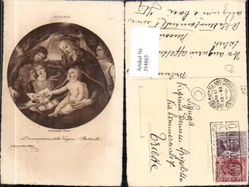 354865,Künstler Ak Botticelli L incoronazione della Vergine Madonna Kind Lesen Buch Religion