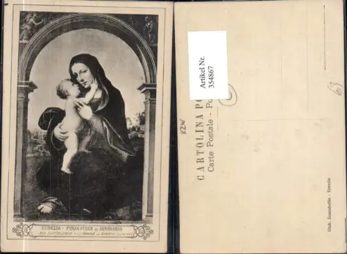 354867,Künstler Ak Bartolomeo La Vergine col Bambino Pinacoteca del Seminario Venezia Religion
