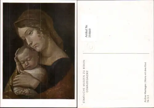 354869,Künstler Ak Andrea Mantegna Maria m. d. Kind Religion