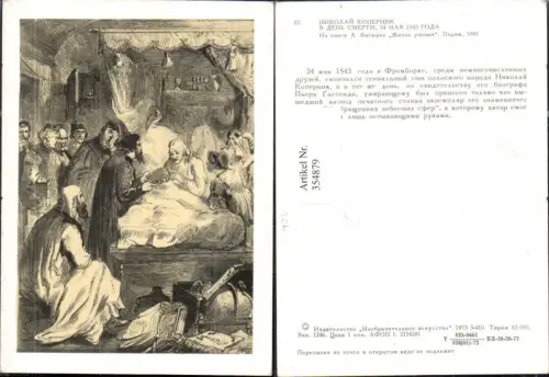 354879,Künstler Ak Geistliche b. Bett Morin Religion