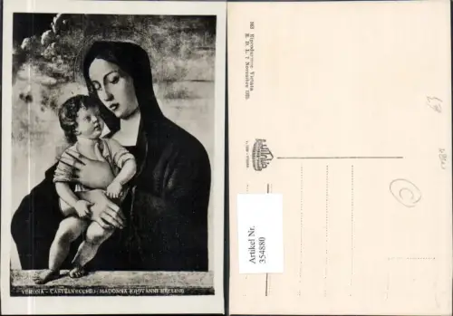 354880,Künstler Ak Castelvecchio Madonna Giovanni Bellini Madonna Kind Heiligenschein Religion