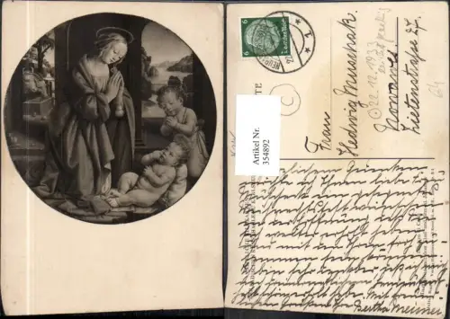 354892,Künstler Ak Lorenzo di Credi Madonna m. d. Kind u. hl. Johannes Religion