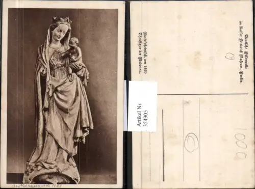 354905,Mittelrheinisch um 1420 Thonfigur Tonfigur d. Madonna Religion