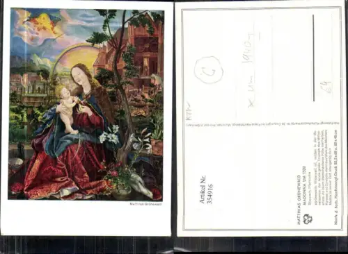354916,Künstler Ak Matthias Grünewald Madonna um 1520Religion