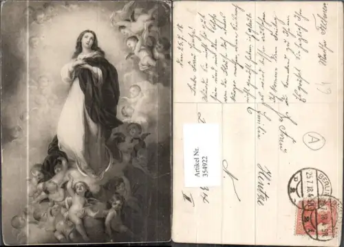 354922,Künstler Ak Madonna Engel Religion