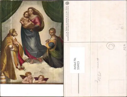 354923,Künstler Ak Raffael Sixtinische Madonna Religion