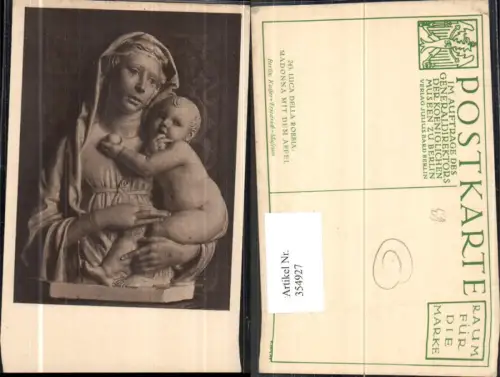 354927,Künstler Ak Luca della Robbia Madonna m.d . Apfel Religion