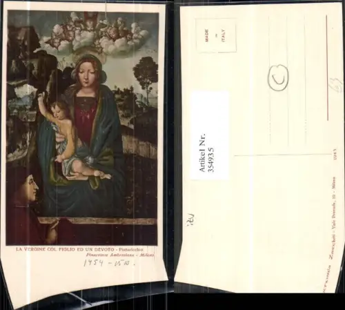 354935,Künstler Ak Pinturicchio La Vergine col figlio ed un devoto Religion