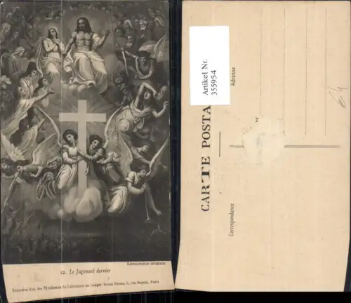355954,Künstler Ak Le Jugement dernier Jesus Engel Kreuz Religion