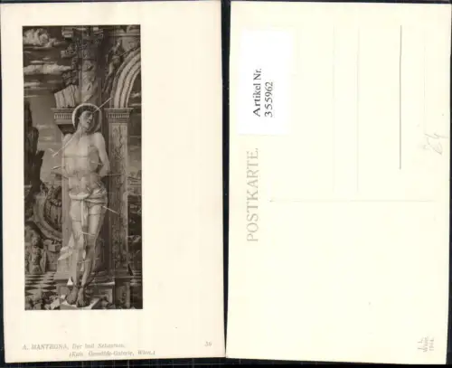 355962,Künstler Ak A. Mantegna Der heil. Sebastian Religion