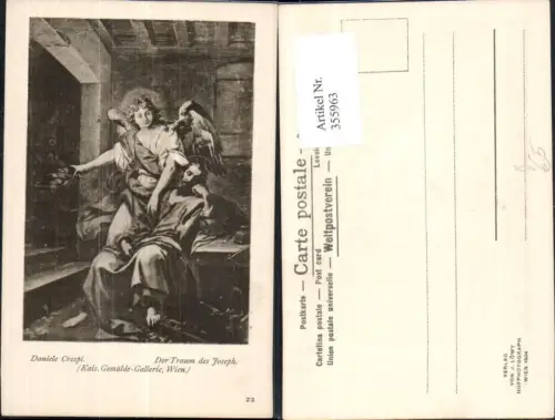 355963,Künstler Ak Daniele Crespi Der Traum des Joseph Engel Religion pub J. Löwy 22
