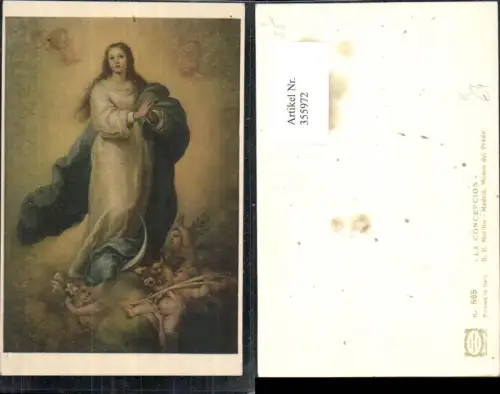 355972,Künstler Ak B. E. Murillo La Concepcion Engel Religion
