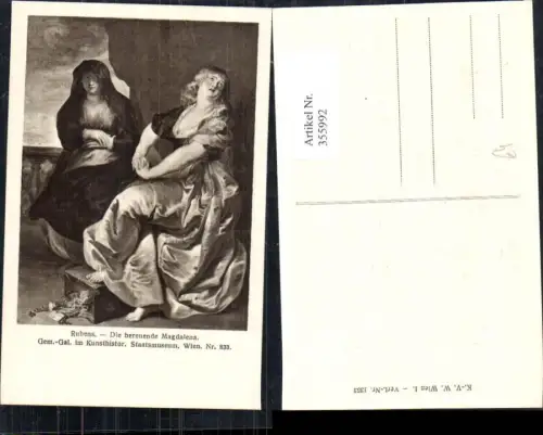 355992,Künstler Ak Peter Paul Rubens Die bereuende Magdalena Religion
