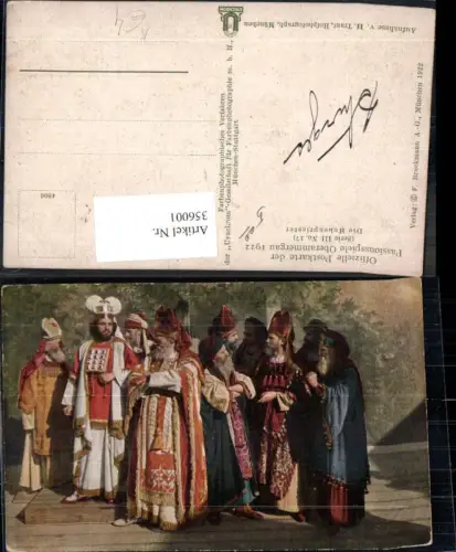 356001,Religion Offizielle Postkarte Passionsspiele Oberammergau 1922 Die Hohenpriester