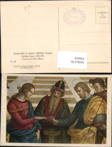 356010,Künstler Ak Raffaello Sanzio Sposalizio di Maria Vergine Religion