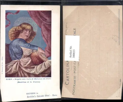 380033,Künstler Ak Roma Angelo con liuto di Melozzo da Forli Basilica di S. Pietro Religion